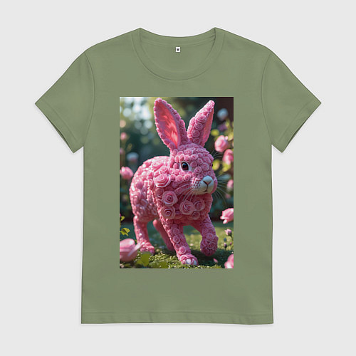 Женская футболка Кролик из роз / Авокадо – фото 1