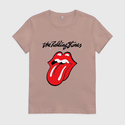 Женская футболка Rolling Stones - logo / Пыльно-розовый – фото 1