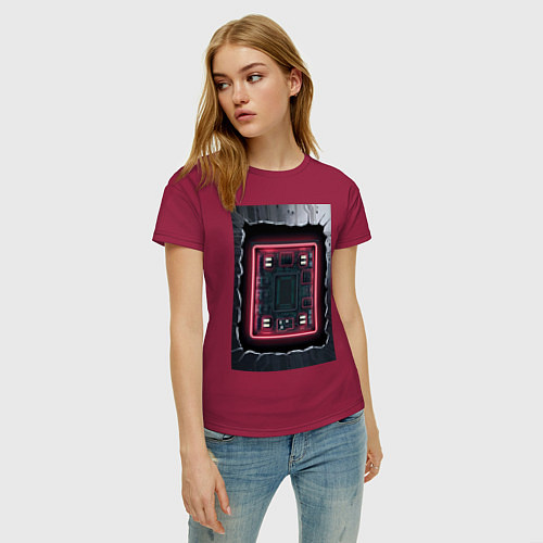 Женская футболка Что внутри / Маджента – фото 3