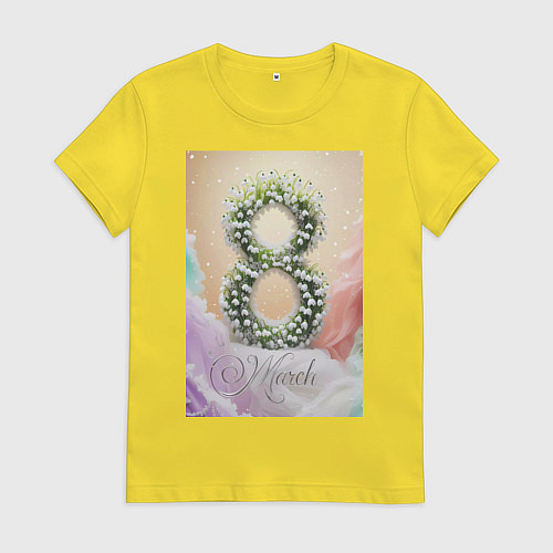 Женская футболка Ландыши на 8 марта / Желтый – фото 1
