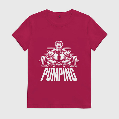 Женская футболка Арнольд Шварценеггер - качалка / Маджента – фото 1