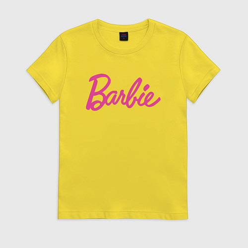 Женская футболка Барби надпись / Желтый – фото 1