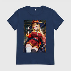 Футболка хлопковая женская Марин Китагава косплей Мегумин, цвет: тёмно-синий