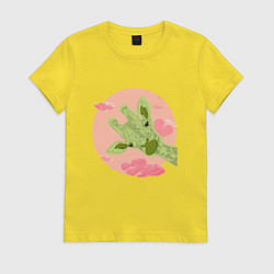 Женская футболка Жирафик и розовые облака