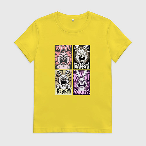 Женская футболка Angry rabbit / Желтый – фото 1