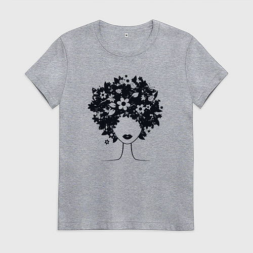 Женская футболка Цветочная девушка / Меланж – фото 1
