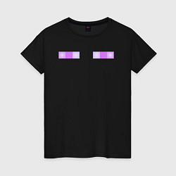Футболка хлопковая женская Enderman Minecraft, цвет: черный