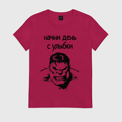 Женская футболка Начни день с улыбки халк