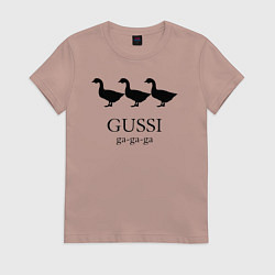 Футболка хлопковая женская Gussi ga ga ga, цвет: пыльно-розовый
