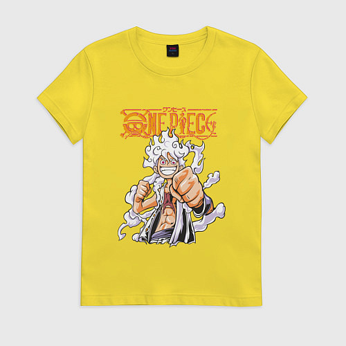 Женская футболка Ванпис Монки Д Луффи молния / Желтый – фото 1