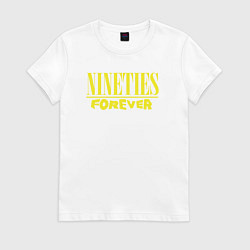 Футболка хлопковая женская Девяностые навсегда, цвет: белый