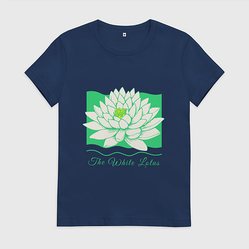 Женская футболка The white lotus-green / Тёмно-синий – фото 1