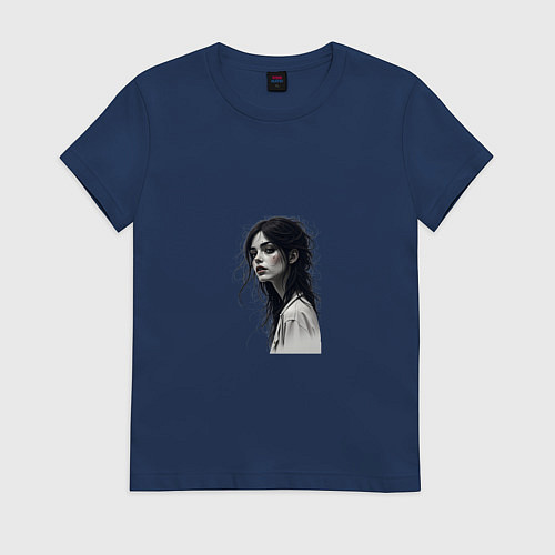 Женская футболка Мрачная красота / Тёмно-синий – фото 1