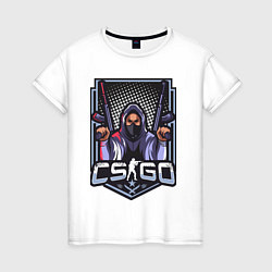 Футболка хлопковая женская Counter-Strike плохой парень, цвет: белый
