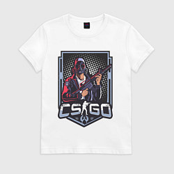 Футболка хлопковая женская Counter-Strike - спецназовец в противогазе, цвет: белый