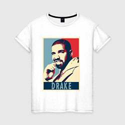 Футболка хлопковая женская Drake obey, цвет: белый