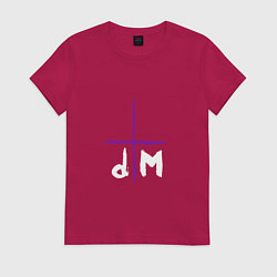 Футболка хлопковая женская Depeche Mode - Sofad logos, цвет: маджента