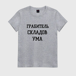 Футболка хлопковая женская Грабитель складов ума, цвет: меланж