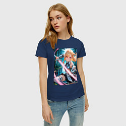 Футболка хлопковая женская Марин Китагава косплей Асуны Юки, цвет: тёмно-синий — фото 2