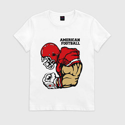 Футболка хлопковая женская American Football, цвет: белый
