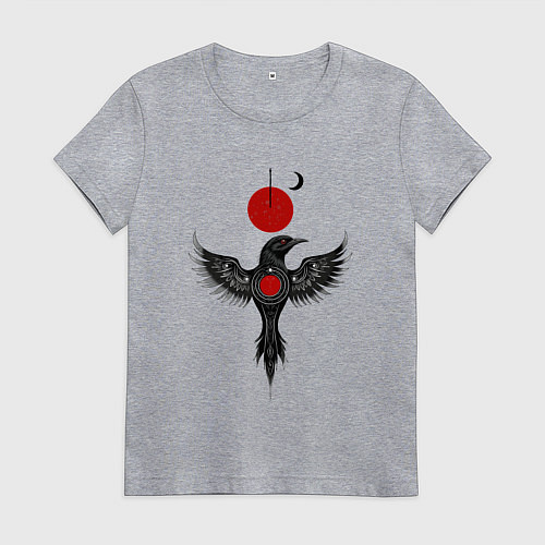 Женская футболка The night raven / Меланж – фото 1