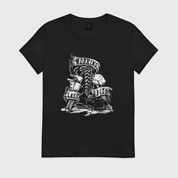 Футболка хлопковая женская Гордость рабочего класса, цвет: черный
