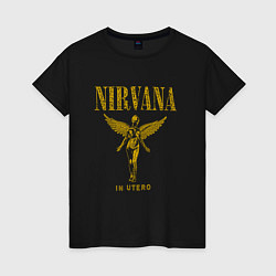 Футболка хлопковая женская Nirvana retro, цвет: черный