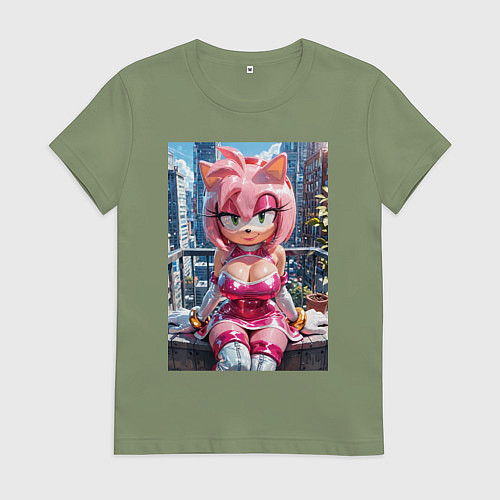 Женская футболка Эми Роуз из Somic строит глазки / Авокадо – фото 1