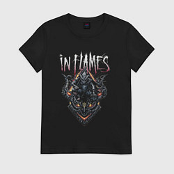 Футболка хлопковая женская In Flames Mask, цвет: черный