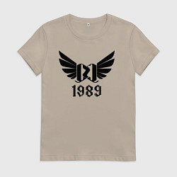 Футболка хлопковая женская Крылатый 1989, цвет: миндальный