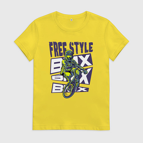 Женская футболка BMX free style / Желтый – фото 1