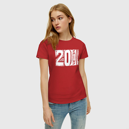 Женская футболка Граффити стиль 2001 / Красный – фото 3