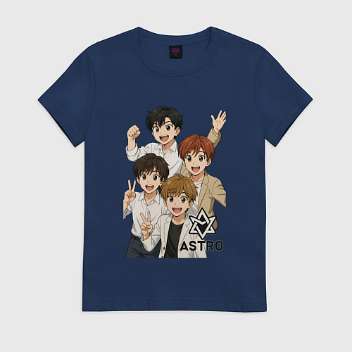 Женская футболка Astro аниме стиль / Тёмно-синий – фото 1