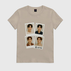 Футболка хлопковая женская Astro фотографии, цвет: миндальный