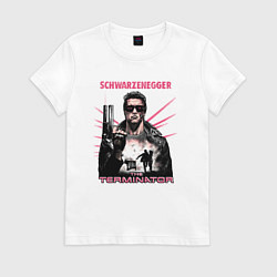 Футболка хлопковая женская Терминатор фильм 1, цвет: белый