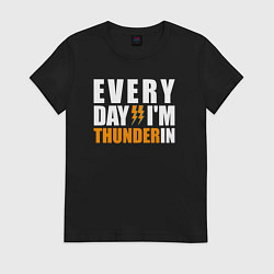 Футболка хлопковая женская Thunder in, цвет: черный