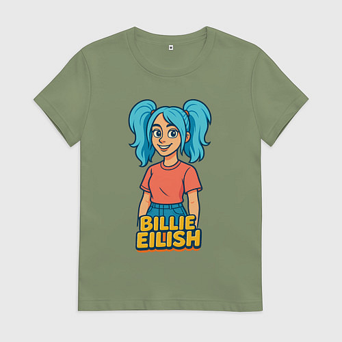 Женская футболка Билли Айлиш мультяшка / Авокадо – фото 1