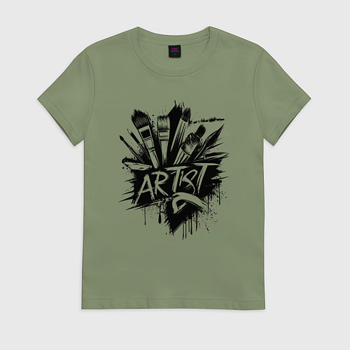 Женская футболка Художник букет из кистей / Авокадо – фото 1