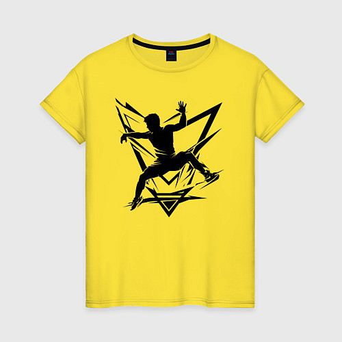 Женская футболка Прыжки на батуте граффити / Желтый – фото 1