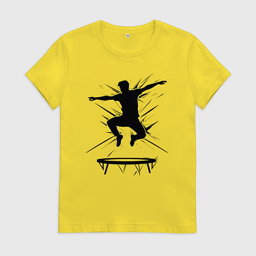 Женская футболка Прыжок на батуте / Желтый – фото 1