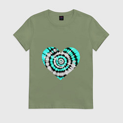 Женская футболка Сердце Тай Дай