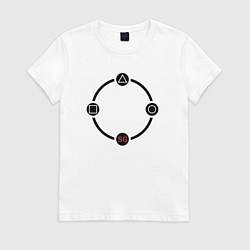 Футболка хлопковая женская Squid game circle, цвет: белый