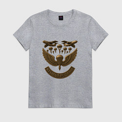 Футболка хлопковая женская Крылья Родины, цвет: меланж