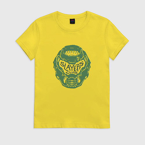 Женская футболка Doom slayer logo / Желтый – фото 1