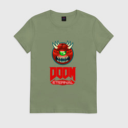 Женская футболка Doom eternal logo
