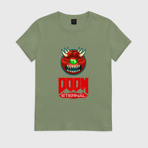 Женская футболка Doom eternal logo / Авокадо – фото 1