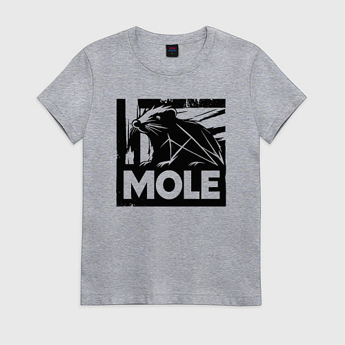Женская футболка Крот в стиле граффити / Меланж – фото 1