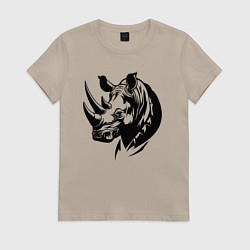 Женская футболка Черный носорог