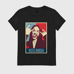 Футболка хлопковая женская Olivia Rodrigo rock, цвет: черный