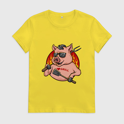 Женская футболка Люблю жарить / Желтый – фото 1
